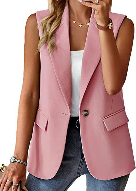 Autumn Sleeveless Solid Color Multicolor Cardigan Small Suit Jacket Ladies